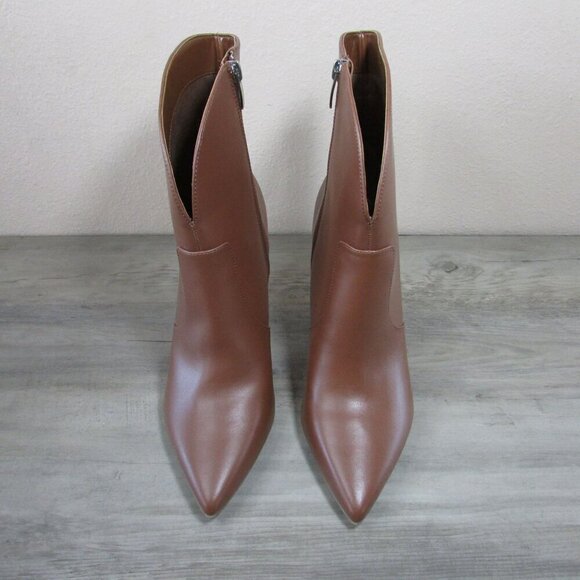 Nine West Women's 10 Tunes Tolate Pointed Toe Stiletto Booties - Brown - Picture 2 of 6